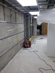 Drying concrete walls